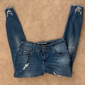 Ripped Blue Skinny Wallflower Jeans